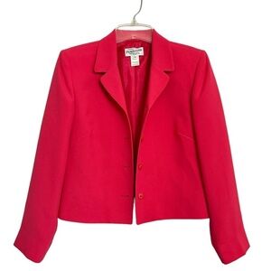 Pendleton Vintage 90s Hot Pink Short Jacket Blazer Petite Long Sleeves sz 8P